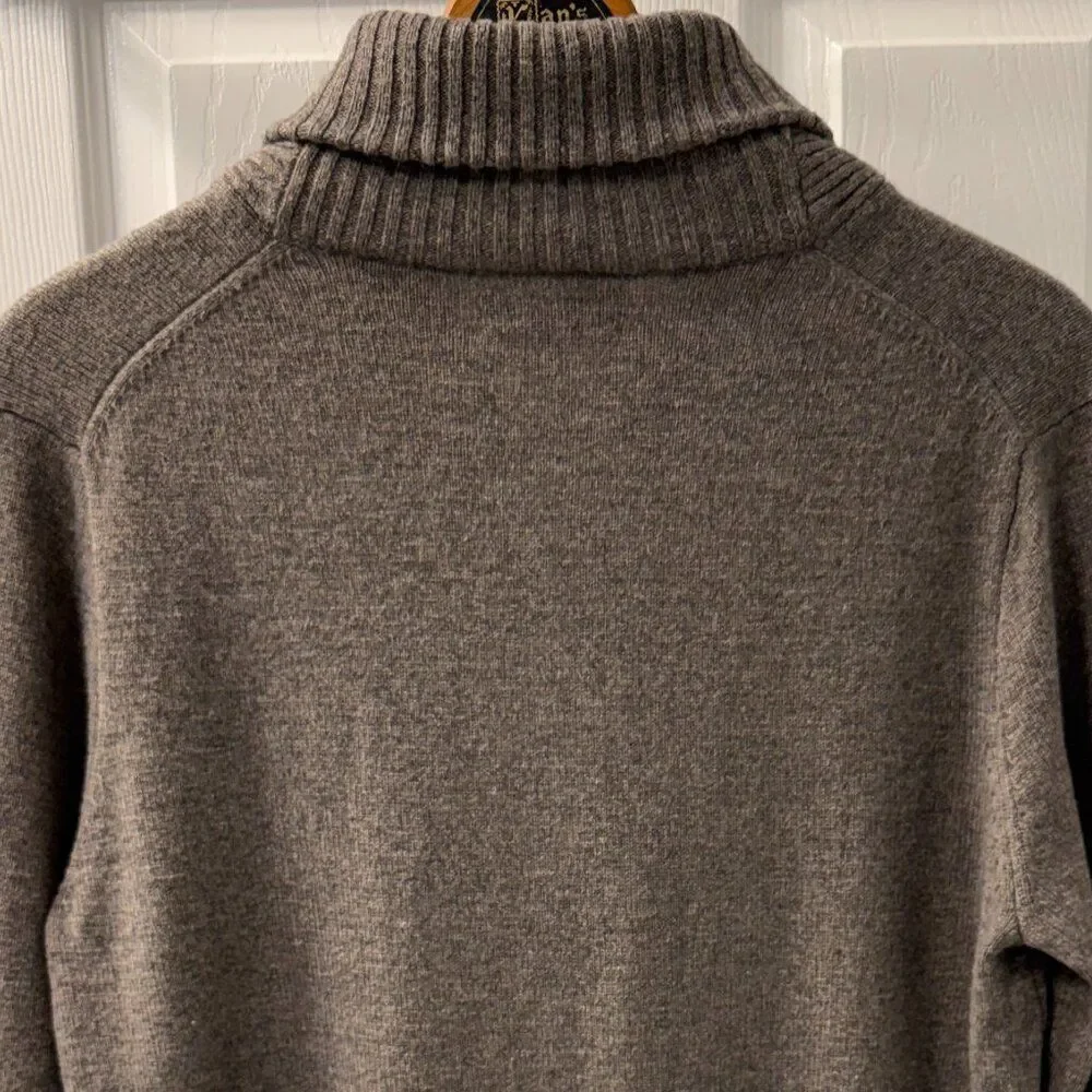 NWT J. Crew Mercantile Wool Blend Brown Shawl Collar Pullover Sweater Size Large